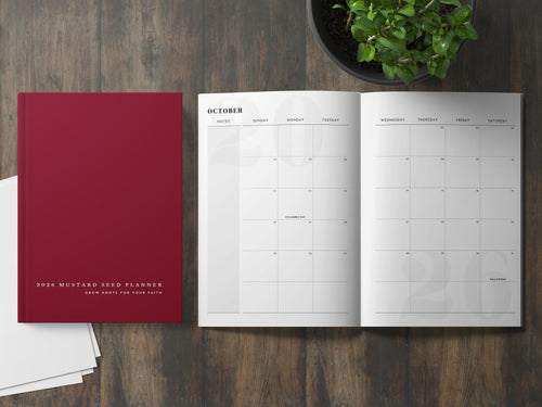 2026 Mustard Seed Planner: Grow Roots for Your Faith (Burgundy)
